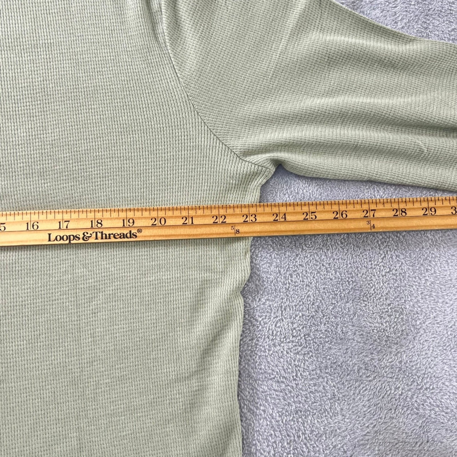 Honest Baby Clothing Men's M Sage Green Waffle Knit Henley Shirt Organic Cotton — image 6 of 8